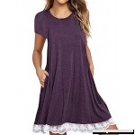 Ecolley Womens Loose Short Sleeve T Shirt Tunic Dress with Pockets for Summer Casual Round Neck 02-purple B07FVVXDZW